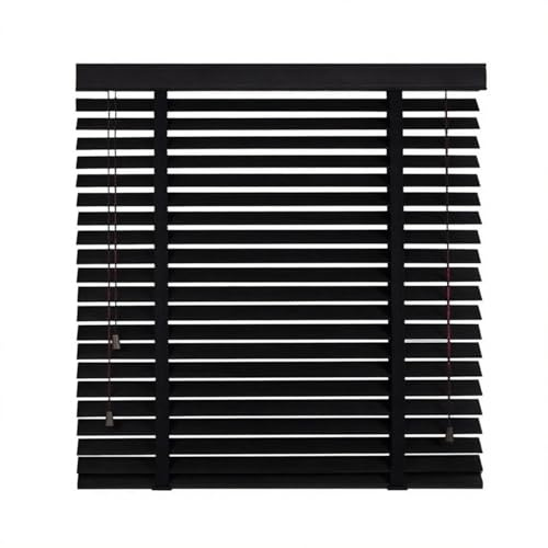AJTXCSFOQL Personalizado Persianas Venecianas de Madera 170 180 70 80 85 115 120 140 160 50 165 220 cm, láminas de 50 mm, Fácil Instalación, Protección Solar y Privacidad(Negro)