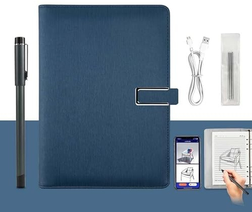 XNote-AI Powered Smart Writing Set, E-Ink Paper Tablet with Real-Time Sync & Bluetooth 5.0, Digital Notebook, for Writing Drawing, Smart Reusable Notebook(Dark blue)