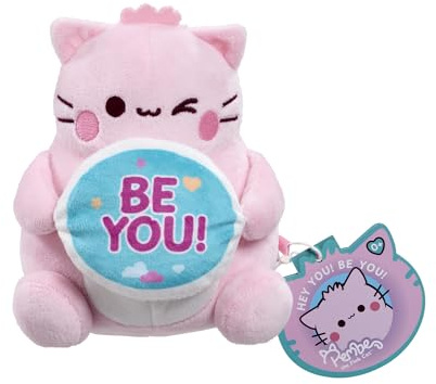 Rainbow Designs Pembe Be You Pink Cat Soft Toy, 15cm Kawaii Plush holding Star, Cute Collectable Gift for Kids & Adults, Soft Fabric Stuffed Animal, Positive & Uplifting Small Plushie | 15cm plush, star accessory, kawaii styling, soft fabric, positive keepsake