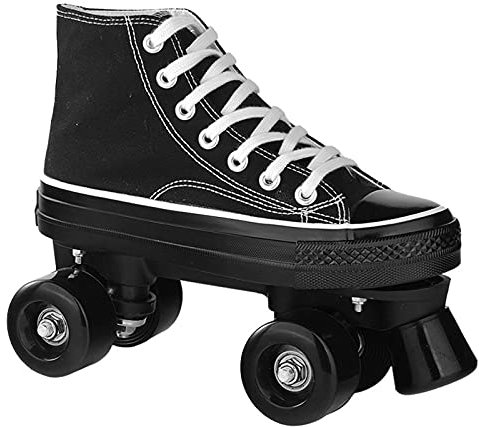 SEJNGF Rollschuhe Damen,Rollschuhe Erwachsene,Rollschuhe Herren,Rollschuhe Sneakers,Schuhe Mit Rollen,Quad Skate Rollschuhe,Outdoor Sportschuhe Für Erwachsene,Rollschuhe Schwarz,SchwarzesRad2-43