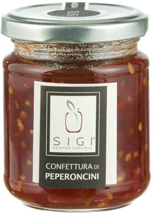 SIGI Azienda Agricola Mermelada de pimiento picante | Sin colorantes, conservantes, aditivos | 100% artesanal y natural | Hecho a mano, fabricado en Italia | Bote de 220 g.