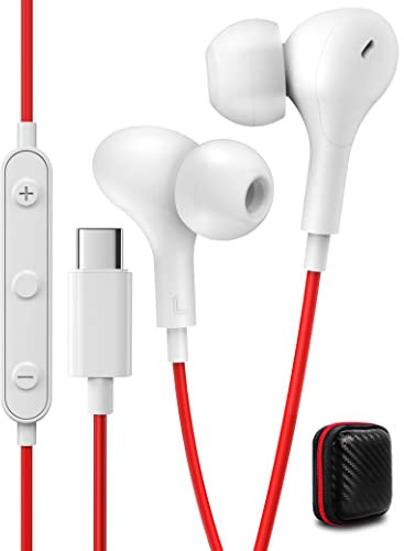 ACOCOBUY Auriculares USB C para One Plus 13 12R HiFi Estéreo Magnético Headphones USB Tipo C Auriculares con mic para Samsung A16/A26/A36/A56/A35/A55/S25/S24/S23/S22, para Pixel 9/8a/7a POCO X7 X6 Pro