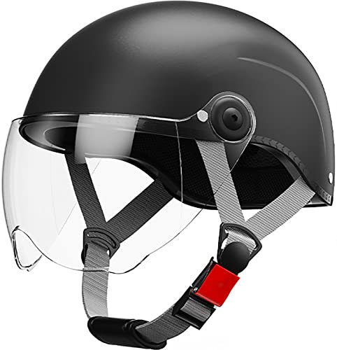Retro Motorrad Halbhelme Motorradhelm Für Herren Und Damen DOT/ECE-Zertifizierung Jethelm Mit Visier Halbschalenhelm Braincap Für Bike Cruiser Chopper Moped Scooter 5,One Size