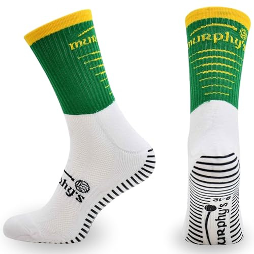 Murphys Unisex Pro Mid Gaa Grip Adult Mens Sport Socks, Green/Gold, 8-12 EU