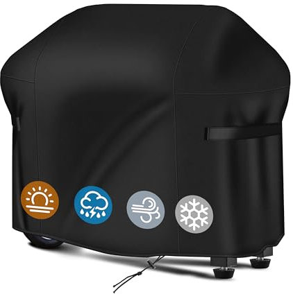 VniYors Housse de barbecue Weber - Résistante aux intempéries et à la déchirure - Plusieurs designs - Convient pour différents types de barbecue (183 x 66 x 137 cm) - Noir