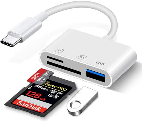 USB C Kartenleser, SD Kartenleser USB C für Micro SD/SD Speicherkarten, Typ C Kartenlesegerät U-S-B Speicherkartenleser Adapter USB c SD Card Reader für i-Phone 15/16/iPad/Android/Window