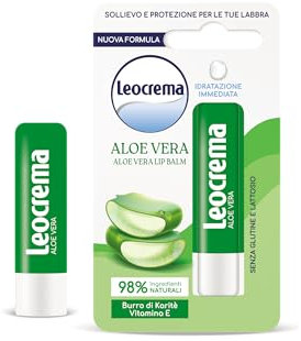 Leocrema - Burrocacao Lipstick con Aloe Vera, Balsamo Labbra, Labbra Morbide e Idratate, 5.5ml