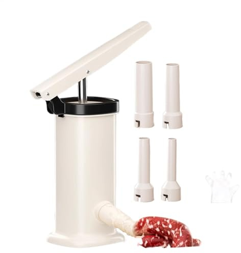 Relleno vertical de salchichas - Rellenador manual de salchichas | Máquina de llenado de carne rápida | Llenadora de salchichas resistente | Llenadora de salchichas de gran capacidad para el hogar