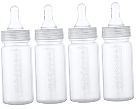 JOINPAYA 4er Set Babyflaschen Für Neugeborene 0 3 Monate 100ml Transparente Kunststoffflaschen Mit Für Sicheres Füttern Und Genaue Dosierung