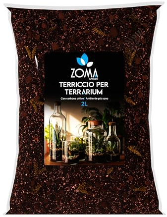 Sustrato para plantas de terrario, tierra de drenaje con humus, inerte y carbón activado para plantas de terrario, mantiene la humedad libre, 100% natural, sin fertilizantes químicos, 2 l