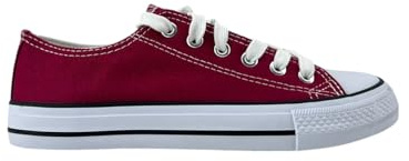 MODELISA - Zapatillas Deportivas De Lona Estilo Casual Mujer (Vino, Sistema Tallas Calzado EU, Adulto, Mujer, Números, Mediano, 39)