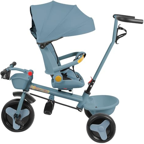 Skalbar trehjuling för barn med vändbar sits trike baby, cykel skalbar barnvagn, tysta hjul och solskydd trehjuling pedal-(b) 100 x 75 x 50 cm - blå