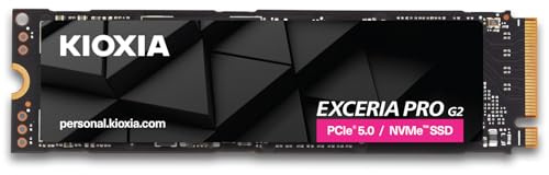KIOXIA EXCERIA PRO G2 – 2TB M.2 2280 NVMe SSD – PCIe 5.0, up to 14,900/13,400 MB/s Read/Write – High-Speed Internal Drive for Notebook & Desktop PC, Professional Gaming, Content Creation