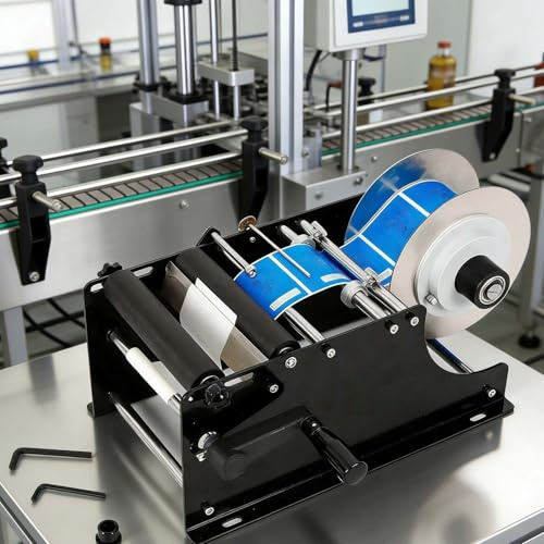 CUTANGELAR Mångsidig Etiketteringsmaskin, Justerbar Rund Flasketiketteringsmaskin, Rymmer Ett Brett Sp-ektrum. För Nystartade Företag, Gårdar Och Hemmabaserade Hantverksföretag.