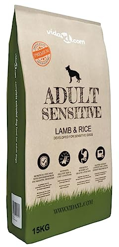 Ziaphsol Torrfoder för hundar, vuxna, känsligt lamb & ris, 15 kg, spannmålsinnehåll med lamm och ris, lätt smältbar för känslig matsmältning från 1 år, med prebiotika
