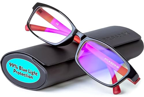 Computer Glasses - Anti Blue Light Glasses - Professional. Anti-glare, Anti-Reflective, Anti-Fatigue, Anti-Fog - UV and Computer/TV Electromagnetic Radiation Protection - Scratch Resistant UV Computer Reading Eyewear by PROSPEK