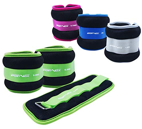 SportVida Poids de fitness pour jambes et bras Lot de 2 poids pour chevilles et chevilles pour la maison Différents poids et couleurs (violet)