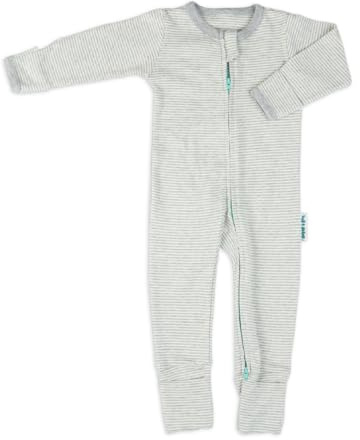 Unisex babykrumper med tvåvägsdragkedja för enkel byte – 100 % bomull