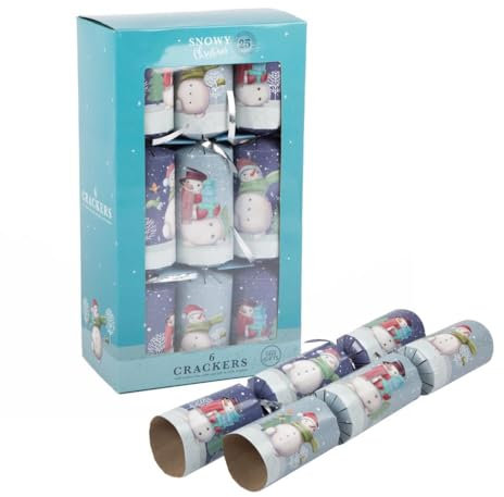 OnlineStreet The Snowman Christmas Crackers | Pack of 6 Crackers With Novelty Gifts | Decor Pack Party Crackers, ‎white, L