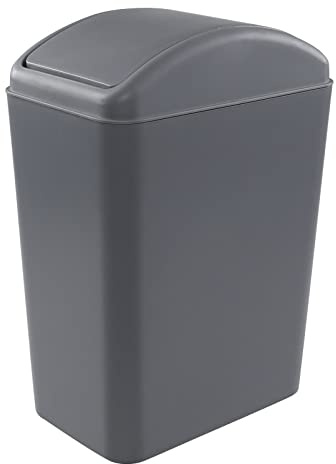 Begale Cubo de basura de plástico de 4.5 galones para cocina, 1 paquete de cubo de basura con tapa oscilante, color gris