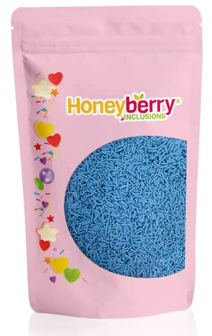 HONEYBERRY INCLUSIONS - Chispas de azúcar azul de 200 g, fideos comestibles de primera calidad para hornear, decoraciones de cupcakes y pasteles, helados, postres y glaseados