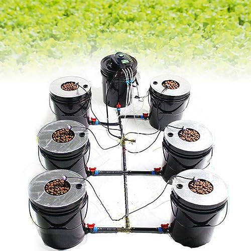 Quiltern DWC Grow System Kit 20L 7 Eimer Hydroponik DWC Grow System,Hydroponisches Anzuchtsystem für Haushalt und Küche für Pflanzen Kräutergarten Starter