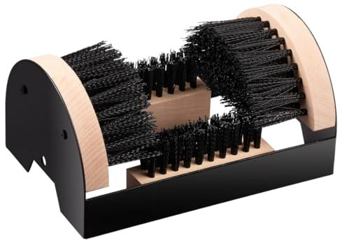 Garden Mile Rustic 3 in 1 Brown Wellington Boot Scraper with Brush and Boot Jack - Vintage Cast Iron Ornate Dirty Remover Tools - Ideal for Indoor Outdoor Boot and Shoe Cleaner (Boot Cleaner)