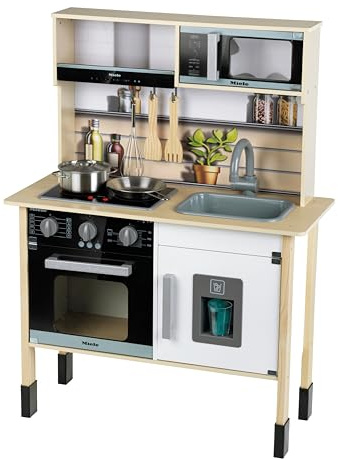 Theo Klein 7186 Miele Cucina Giocattolo in Legno (MDF), Midi 2, Bianca | Cucina in Legno con Luce e modulo sonoro | Accessori di Alta qualità | Giocattolo per Bambini dai 3 Anni