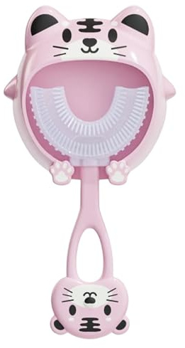 Spazzolino Da Denti Per Bambini A Forma Di U,Testina Per Spazzolino In Silicone Morbido Per Uso Alimentare,Pulizia A 360°,Con Parentesi Di Montaggio A Parete Antipolvere,adatto Bambini Dai 2 Ai12 Anni