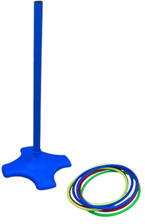 kowaku Kit de jeu de lancer d'anneaux pour intérieur et extérieur, jeu interactif parent-enfant amusant pour carnaval dans le jardin, pour fête, Poste Bleu