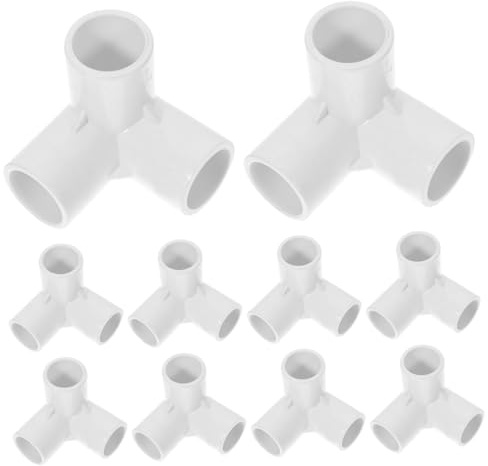 YARNOW 10 Piezas PVC Tres Vías Conector para Estructura de Almacenamiento y Invernadero Accesorios Resistente para Tuberías y Muebles