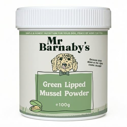 Mr Barnaby's Green Lipped Mussel Powder for Dogs - 100g - Dog Joint Supplements, Aids Mobility & Inflammation - Hip & Joint Care Supplement Dog Food Topper for Small, Large, Young, Adult & Senior Dogs