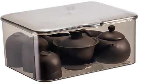 Srliya Tekopp och Tekanna Förvaringslåda, Genomskinlig Organisering för Tekoppar och Tekannor, Stor Kapacitet, Snygg.Perfekt Present Till teälskare.