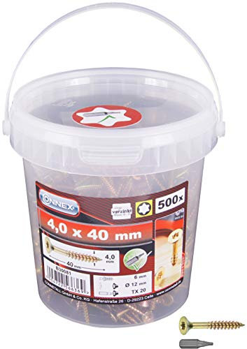 Connex B30081 Vis universelles 4,0 x 40 TX galvanisés 500 g