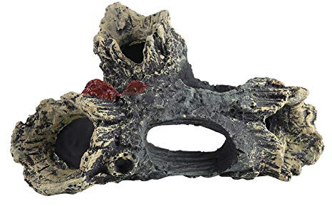 Zerodis Aquarium Ornament, Harz Totes Holz Baumloch Shelter Aquarium Ornament Höhle Dekoration Versteck Höhle für Fische