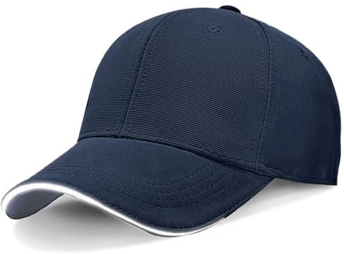 Kordear Baseball Caps Mens - Plain Reflective Baseball Hat Mens Adjustable Casual Peak Caps Gifts for Men Unisex Sport UK Blue