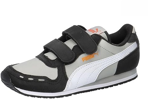 Puma Unisex Kids Cabana Racer Sl 20 V Ps Sneakers, Ash Gray-Puma White-Puma Black, 32 EU
