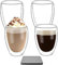 Oinvs Glass Coffee Mugs,Latte Glasses,4x350ml Double Walled Glass Caffee Mugs,Glass Tea Cups,Borosilicate Glass Cups, Heat Resistant, Low Temperature Resistant,Espresso Cup with Coaster