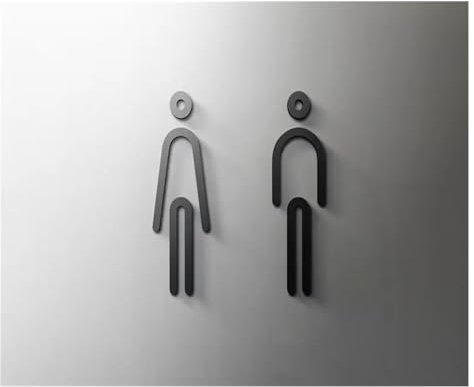 Cartel Baño Hombre Mujer Placa de señal de inodoro de Color negro, etiqueta adhesiva acrílica 3D for puerta de sala de lavado, soporte for Wc, tablero de señalización, arte, decoración del hogar for H