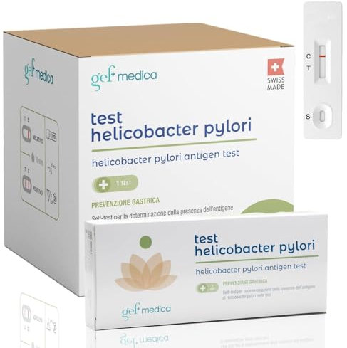 gef+medica | Test Helicobacter Pylori 1 Test rapido delle Feci per Rilevazione Anticorpi Contro Infezione Gastrica