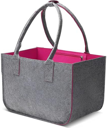 AMSNINK Filztasche Shopper Groß-30 Liter, Einkaufstasche, Filztasche Groß, Filztasche Groß, Filztaschen Shopper, Einkaufskorb Filz, Filz Einkaufstasche Mit Henkel, Faltbar Tragetasche Shopping Bag