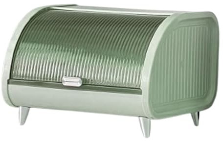 Sharplace Desktop Storage Box Snack Makeup Storage Box Countertop Bread Bin Holder Creative Bread Container Farmhouse for Bakery Pantry, green