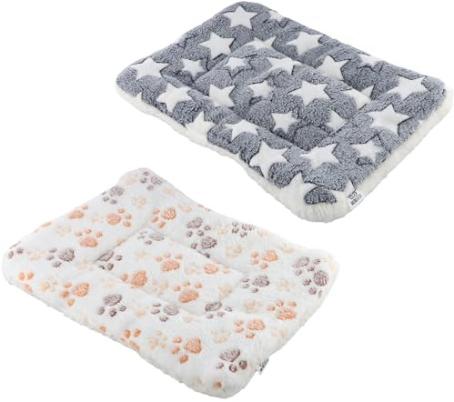 Duronge 2 Piezas Camas de Peluche para Animales Pequeños, Mantas de Felpa de Invierno, Alfombra para Roedores para Hámster, Conejo, Chinchilla, Ardilla, Conejillo de Indias, 40 x 30 cm