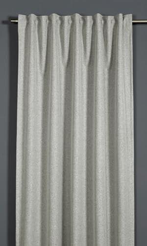 Sehlbach Tenda pronta con fettuccia, Texture oscurante, Tortora, 140 x 245 cm, A risparmio energetico in inverno, Termoresistente in estate, Fonoassorbenti, Certificato Oeko-Tex