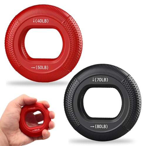 Hand Grip, Juego De 2 Anillos De Agarre, 40-80 Lb, Para Rehabilitación De Manos, Entrenamiento De Manos, Combinación Avanzada Para Fitness