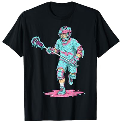 Lacrosse Ice Cream Drip Lax Boys Helmet Stick Youth Player T-Shirt