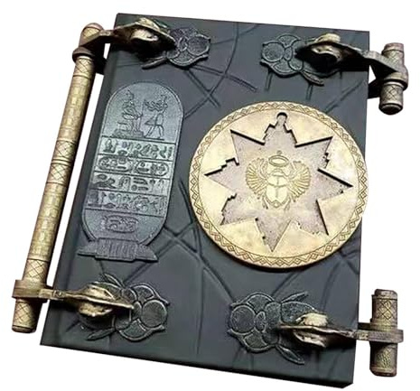 Generisk mumier-rekvisita repliker – 20 x 15 x 5 cm stor bok, vintage trollbok, skrivnamn av syntetisk harts | realistisk, antika egypten, samlarobjekt, souvenir för historiekärlek