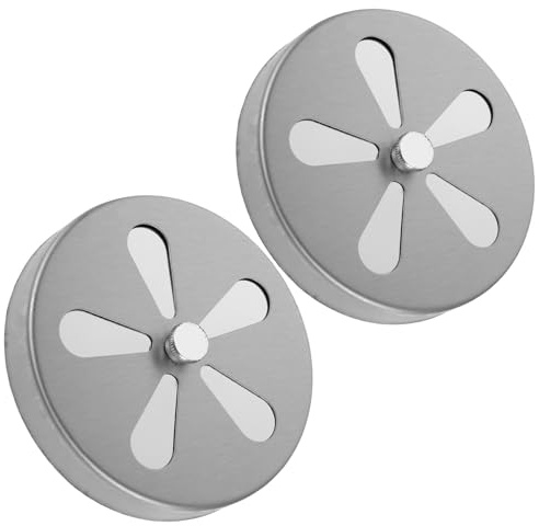 Warmhm 2 Pièces Ventilation Réglable Acier Inoxydable pour Four Couvercle Aération Rond Compatible Poêle et Barbecue Contrôle Précis Du Flux Air pour Ventilation Cuisine et Cheminée