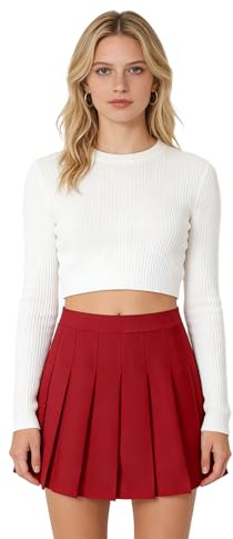 HOEREV Gonna da Tennis Plissettata con Pantaloncini integrati, Gonna Sportiva per Donne attive, Design Plissettato Classico,IT 38,Circonferenza Vita 62 cm,XS