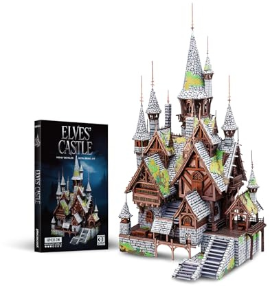 Piececool Puzzle in metallo 3D a forma di castello di elfi, per adulti, kit di costruzione fai da te per architettura, tempo in famiglia, decorazione per la casa, idea regalo